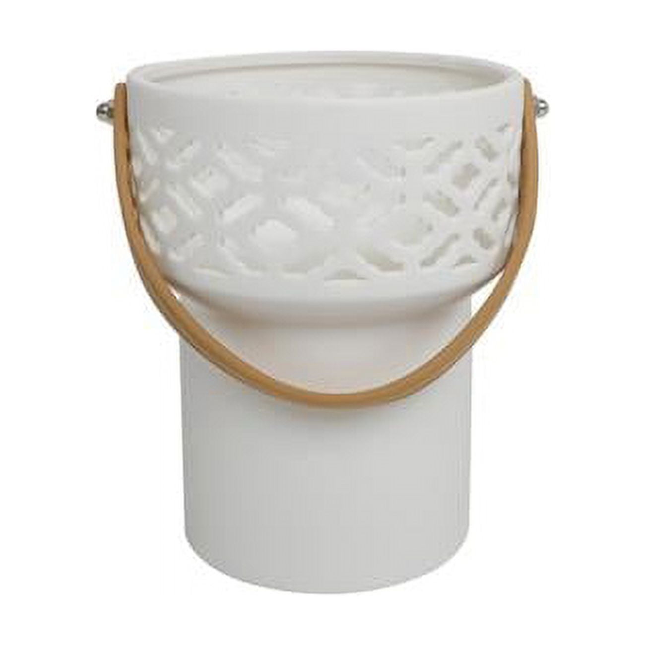 Artisan Kilim White Ceramic 5.25'' LED Lantern