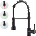 thumbnail image 1 of LED Kitchen Faucet Swivel Spout Single Handle Sink Pull Down Sprayer Mixer Tap, 1 of 8