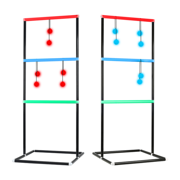 LED Ladderball, Light-Up Outdoor Toss Game, Plastic, Includes Ladders, Bolas, and Storage Bag, for All Ages, by MinnARK