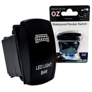 LED LIGHT BAR OZ-USA  On/Off Rocker Switch 5-Pin SPST Laser-Etch Blue Backlit for Off-road Truck UTV SUV POLARIS RZR Can-Am Marine Vessels RV