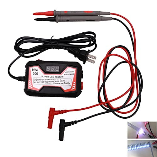LED Lamp Bead TV Backlight Tester with Power Switch/Probe Pens/Power Cable, 0-300V Adaptive Voltage LED Strip Lamp Beads Light Source Testing Tool for All LED Lights Repair (Black)$$Other