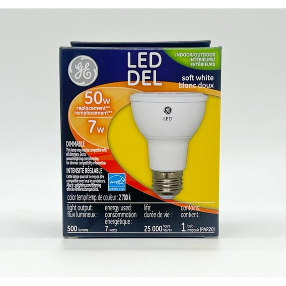 LED Lamp, PAR20, 7.0W, 2700K, 20deg., E26