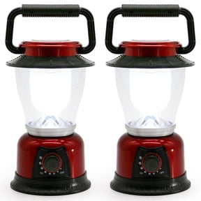 LED Lantern Battery Powered Portable Camping Light - LUXLITE Brightness Dimmable Small Size Table Lamp for Hiking Fishing Hurricane and Emergency Lighting (2 Pack)
