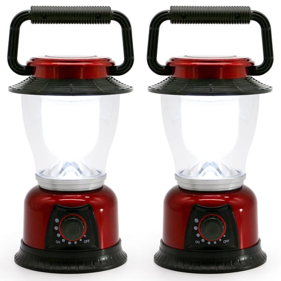 LED Lantern Battery Powered Portable Camping Light - LUXLITE Brightness Dimmable Small Size Table Lamp for Hiking Fishing Hurricane and Emergency Lighting (2 Pack)