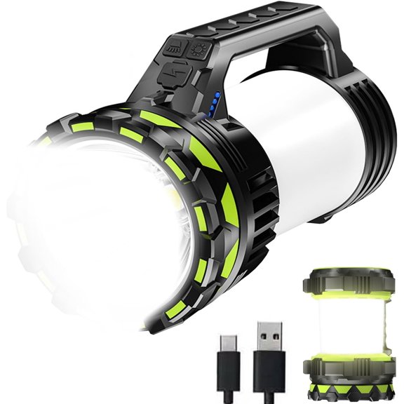 LED Lantern Big Searchlights Spotlight, 6 Modes 20000LM Rechargeable Handheld LED Flashlights, Camping Hunting Lamp Portable Work Lights for Indoor Outdoor Emergency