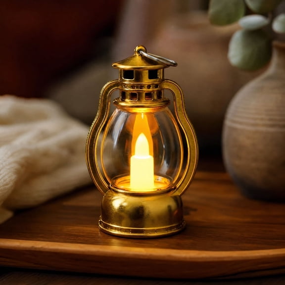 LED Lantern, Vintage Table Lamp, Plastic Vintage Lantern Design for window, mantel and Christmas tabletop decor