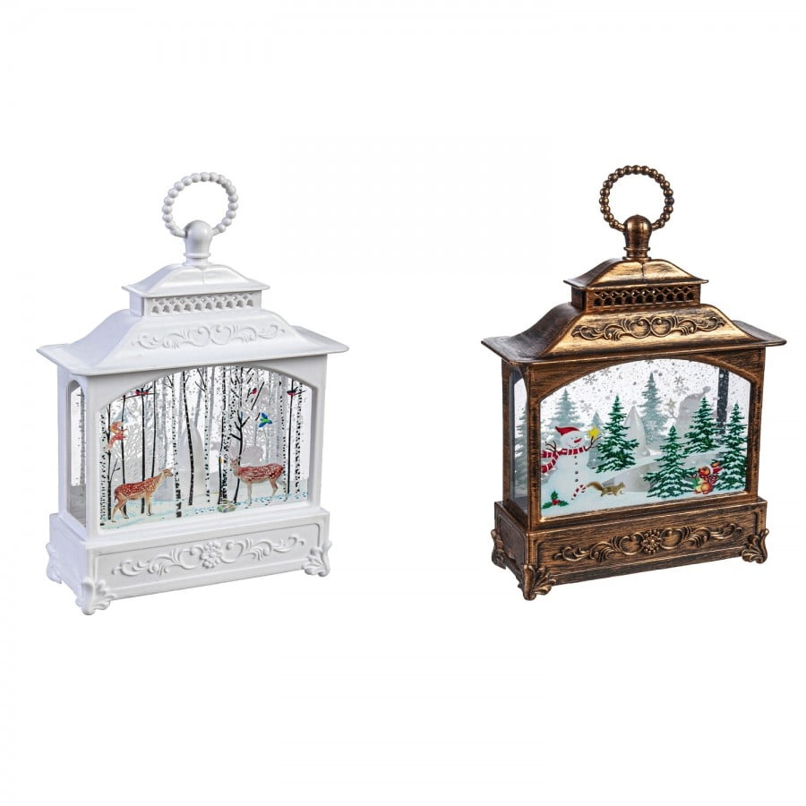 Evergreen LED Lantern with Holiday Scene, 2 Asst
