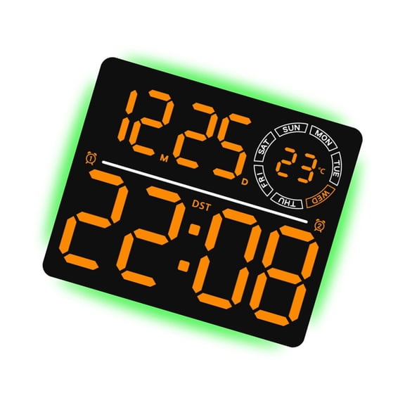 LED Large Digital Wall Alarm Clock Remote Control Night Light Timer Function