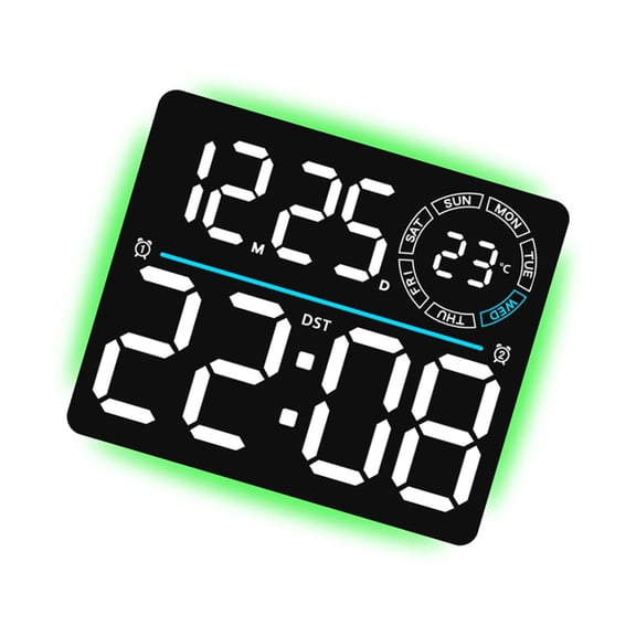 LED Large Digital Wall Alarm Clock Remote Control Night Light Timer Function