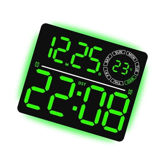LED Large Digital Wall Alarm Clock Remote Control Night Light Timer Function