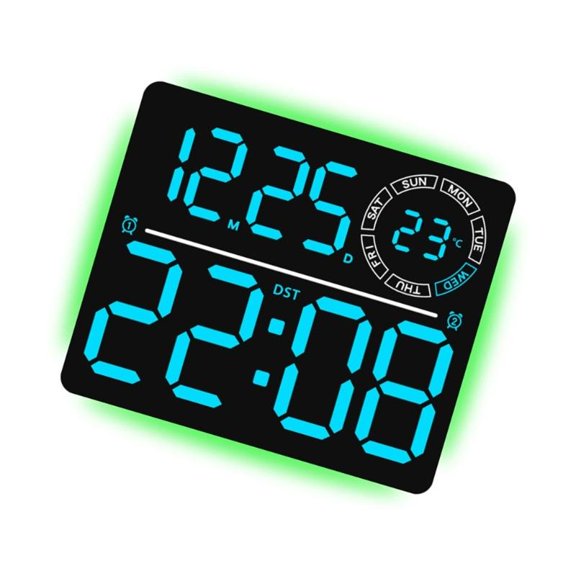 LED Large Digital Wall Alarm Clock Remote Control Night Light Timer Function