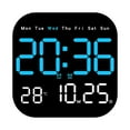thumbnail image 1 of LED Large Digital Wall Clock Remote Control Temperature Date Week Display Adjust, 1 of 8