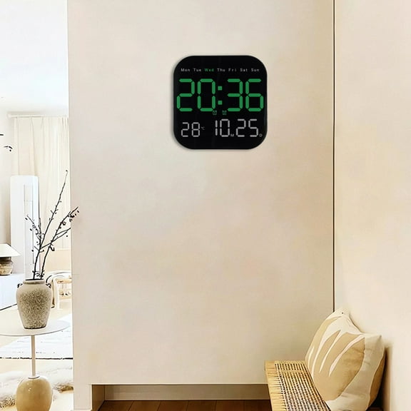 LED Large Digital Wall Clock with Remote Control for Temperature Date and Week Display