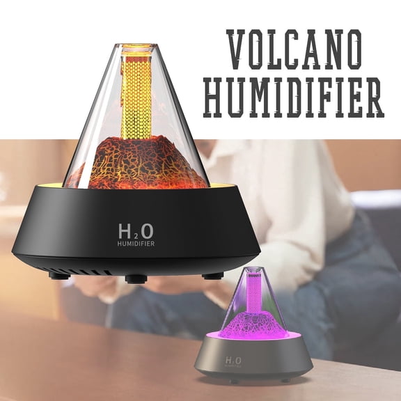 Volcanic Humidifier Essential Oil Diffuser LED Lava Lamp Aroma Diffuser Home Decor