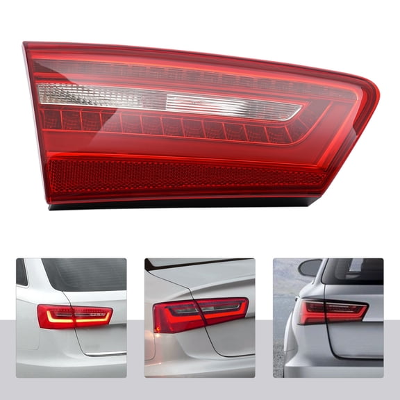 LED Left Inner Tail Light Assembly for Audi A6 C7 2010-2016, High Quality Acrylic & ABS, Direct Replacement, Clear Lens Red Housing, Safe & Durable