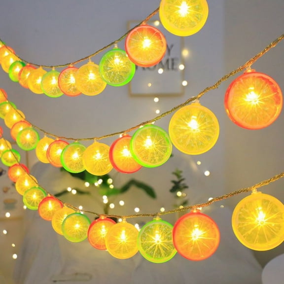 LED Lemon String Lights for Summer Decor, Fruit Shaped Fairy Lights with Energy Efficient LEDs for Patio, Bedroom, Parties and Weddings