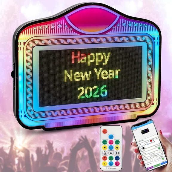 WOLINE Tech 28" x 23" Programmable RGB LED Letter Bottle Presenter with App Control for Nightclubs