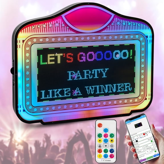 WOLINE Tech 28" x 23" Programmable RGB LED Letter Bottle Presenter with App Control for Nightclubs,World Cup