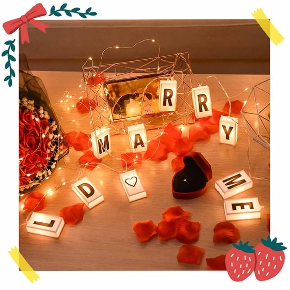 LED Letter Box Light String with 60 Character Plates 10 Warm White Lights