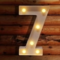 thumbnail image 1 of LED Letter Light, Battery Powered Sign Lamp, for Bedroom Ornament, Indoor Ambient Light, Party Layout and Household Display, by Cosmug, Number 7, 1 of 3