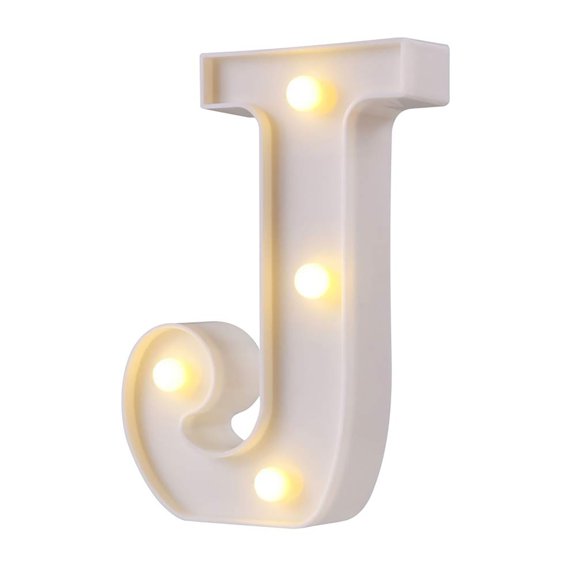 LED Letter Light Switch Design Waterproof Plastic Alphabet Letter Night Light Lamp for Party Club Bar-J