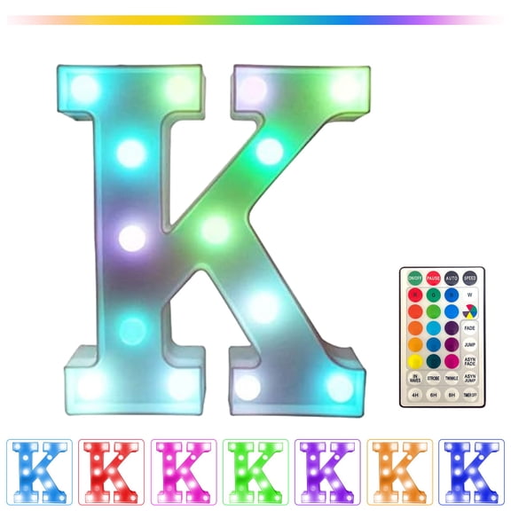 LED Letter Lights under $5! CQCYD LED Marquee Letter Lights, Color Changing Alphabet Signs with Remote, Battery USB Powered Home Decor, Party Wedding Bar Decoration