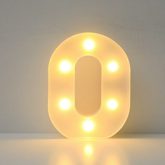LED Letter Lights A-M | White Plastic Alphabet Signs for Wall or Standing | Battery Powered Night Light for Party & Home Decor | 16cm x 18cm
