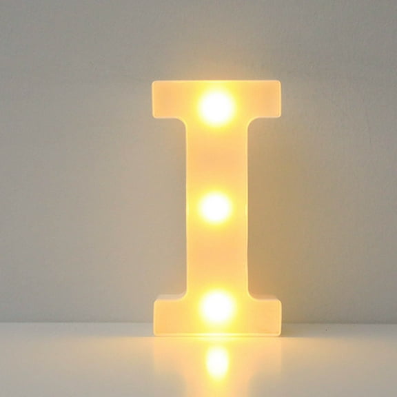 LED Letter Lights A-M | White Plastic Alphabet Signs for Wall or Standing | Battery Powered Night Light for Party & Home Decor | 16cm x 18cm