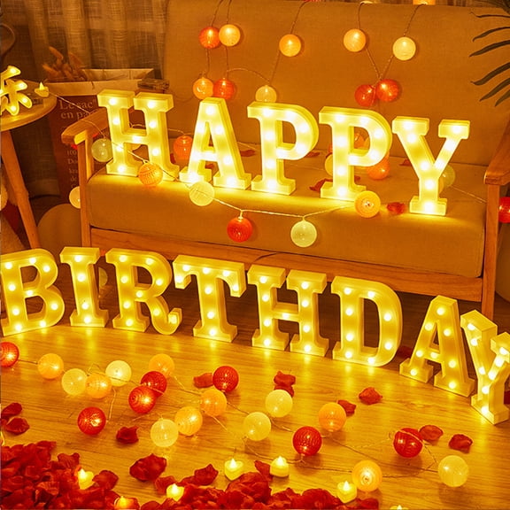 LED Letter Lights Alphabet Light Up Letters Sign Night Light For Home Bar Party Wedding Birthday Decoration Battery Powered Christmas Lamp