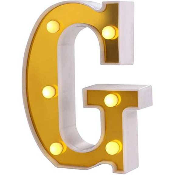LED Letter Lights- Alphabet Marquee Letters Sign LED Marquee Number Lights Sign For Night Light Gold.