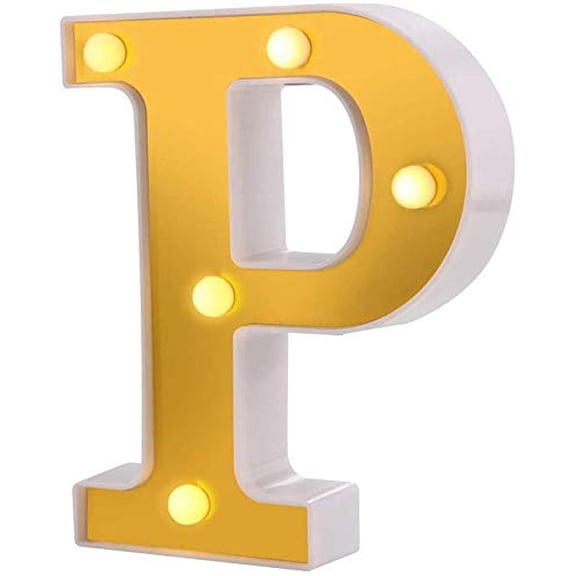 LED Letter Lights- Alphabet Marquee Letters Sign LED Marquee Number Lights Sign For Night Light Gold.