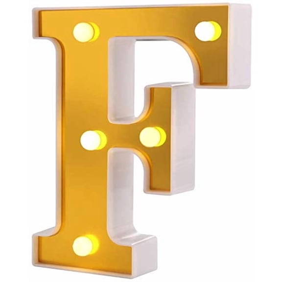 LED Letter Lights- Alphabet Marquee Letters Sign LED Marquee Number Lights Sign For Night Light Gold.