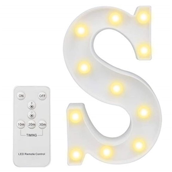 LED Letter Lights- Alphabet Marquee Letters Sign LED Marquee Number Lights Sign With Remote Warm White.
