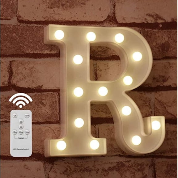 LED Letter Lights- Alphabet Marquee Letters Sign LED Marquee Number Lights Sign With Remote Warm White.