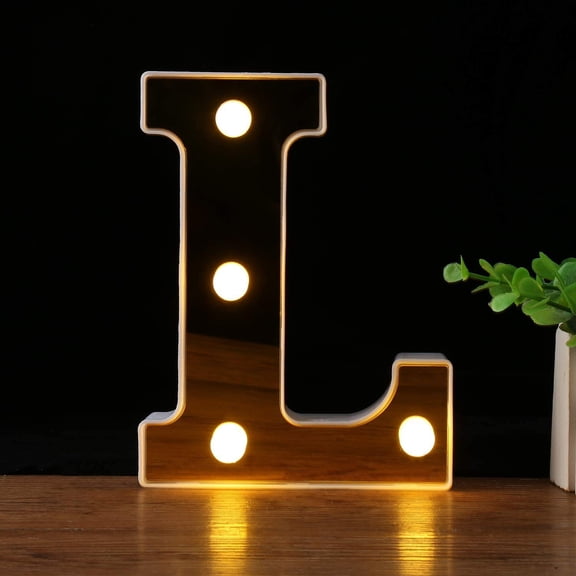 LED Letter Lights, Alphabet Marquee Letters Sign LED Marquee Number Lights Sign for Night Light Gold