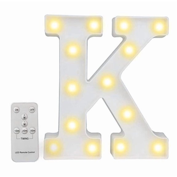 LED Letter Lights, Alphabet Marquee Letters Sign LED Marquee Number Lights Sign with Remote Warm White