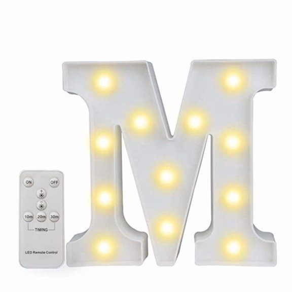 LED Letter Lights, Alphabet Marquee Letters Sign LED Marquee Number Lights Sign with Remote Warm White