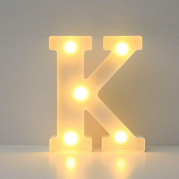 LED Letter Lights, Light Up Alphabet Signs for Wall or Tabletop, Decorative Night Light for Home, Party & Holiday Decor, Warm White Plastic Letters A-M