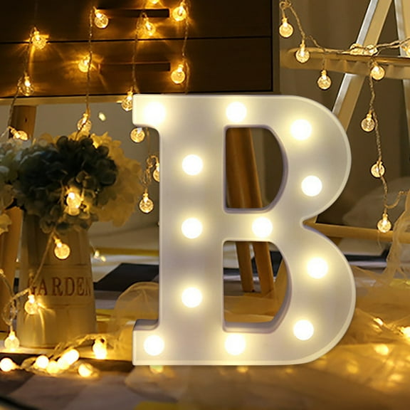 HOARBOEG LED Letter Lights Sign Light Up Letters Sign for Night Light Wedding/Birthday Party Battery Powered Christmas Lamp Home Bar Decoration B