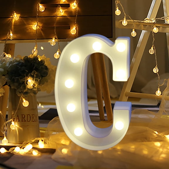 HOARBOEG LED Letter Lights Sign Light Up Letters Sign for Night Light Wedding/Birthday Party Battery Powered Christmas Lamp Home Bar Decoration C