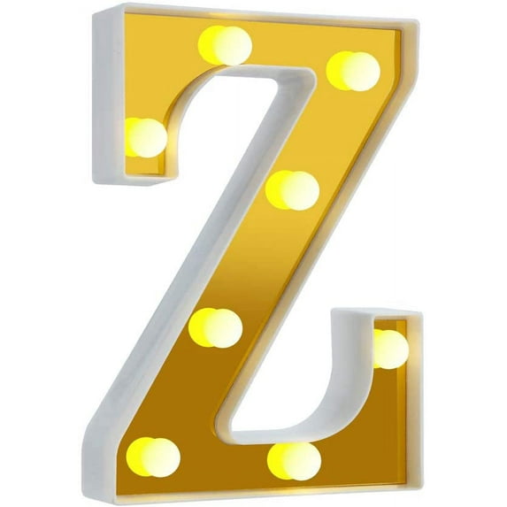 LED Letter Lights Sign Light Up Letters Sign for Night Light Wedding/Birthday Party Battery Powered Christmas Lamp Home Bar Decoration(Z)