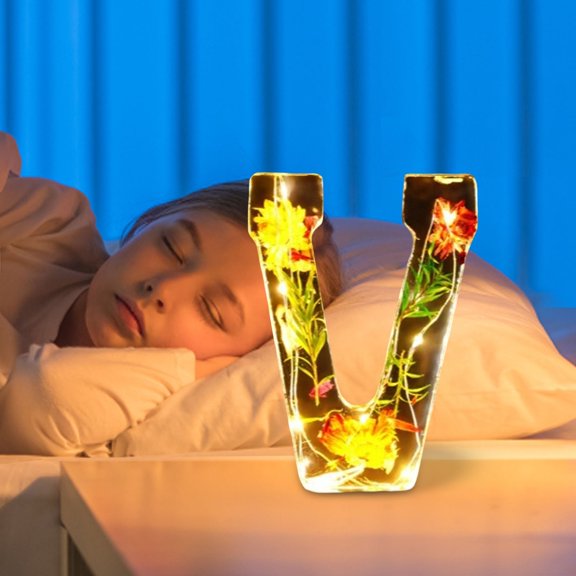 LED Letter Night Light, Decorative Resin Ambient Desk Lamp with Soft Glow for Bedroom & Living Room Decor
