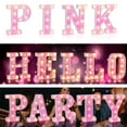 thumbnail image 1 of LED Letter Sign Light Pink Glitter Letter Night Light Wedding Birthday Party Christmas Lights Girls Gift Home Bar Decor(Y), 1 of 8