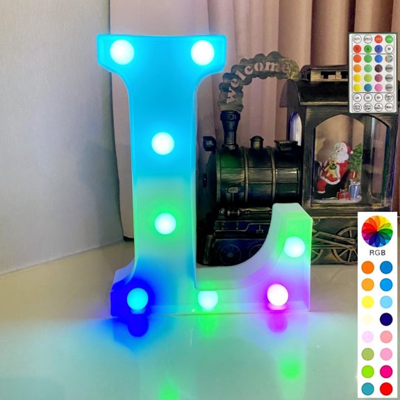 LED Letters Lights with Remote,Dimmer & Timer,colorful Alphabet Number Sign for Bedroom Wall Decor, Battery Powered Letter Lights for Wedding, Birthday