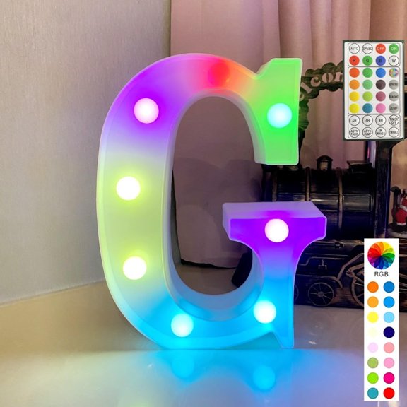 LED Letters Lights with Remote,Dimmer & Timer,colorful Alphabet Number Sign for Bedroom Wall Decor, Battery Powered Letter Lights for Wedding, Birthday