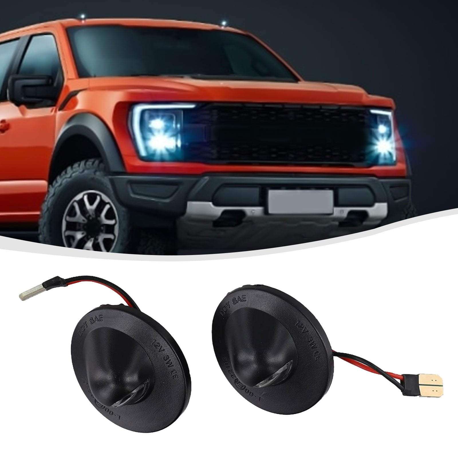 LED License Plate Light Assembly – 2Pcs, 6000K White, Compatible With Jeep Cherokee, Patriot, Compass & FIAT 500 (2014-2020 Models)