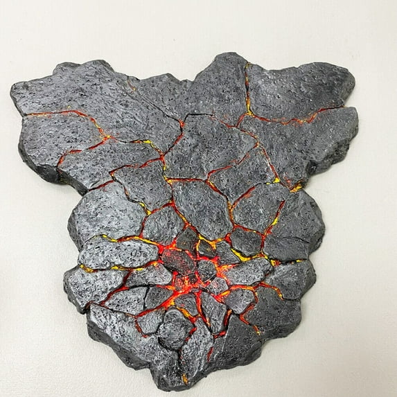 LED Light Anime Model Magma Crack Figure Battle Scene Platform Base Black/Gray