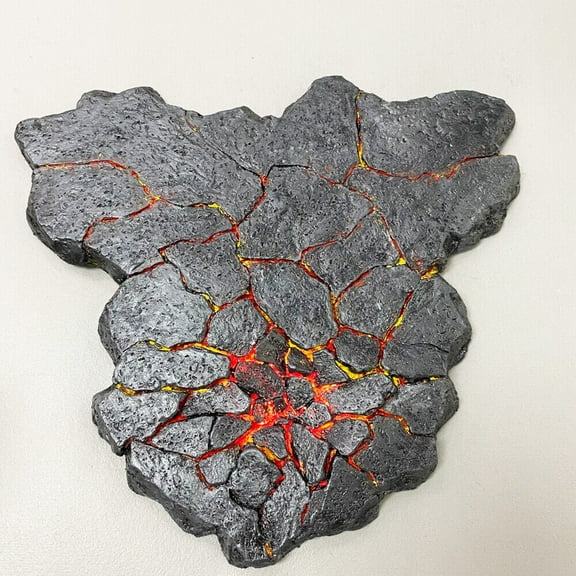 LED Light  Anime Model Magma Crack Figure Battle Scene Platform Base Black/Gray