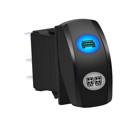 LED Light BAR & LED Work Lights Rocker Switch 7PIN DPDT ON Off ON Blue Led 3 Positions Waterproof for 12V Marine Boat Car Vehicles Accessories Replacement
