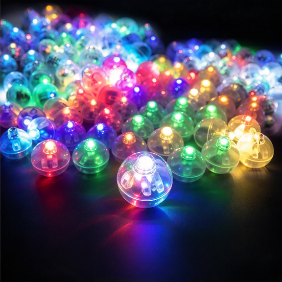 LED Light Balloons for Party Wedding Festival Christmas Halloween Decorative, Colorful, 100pcs